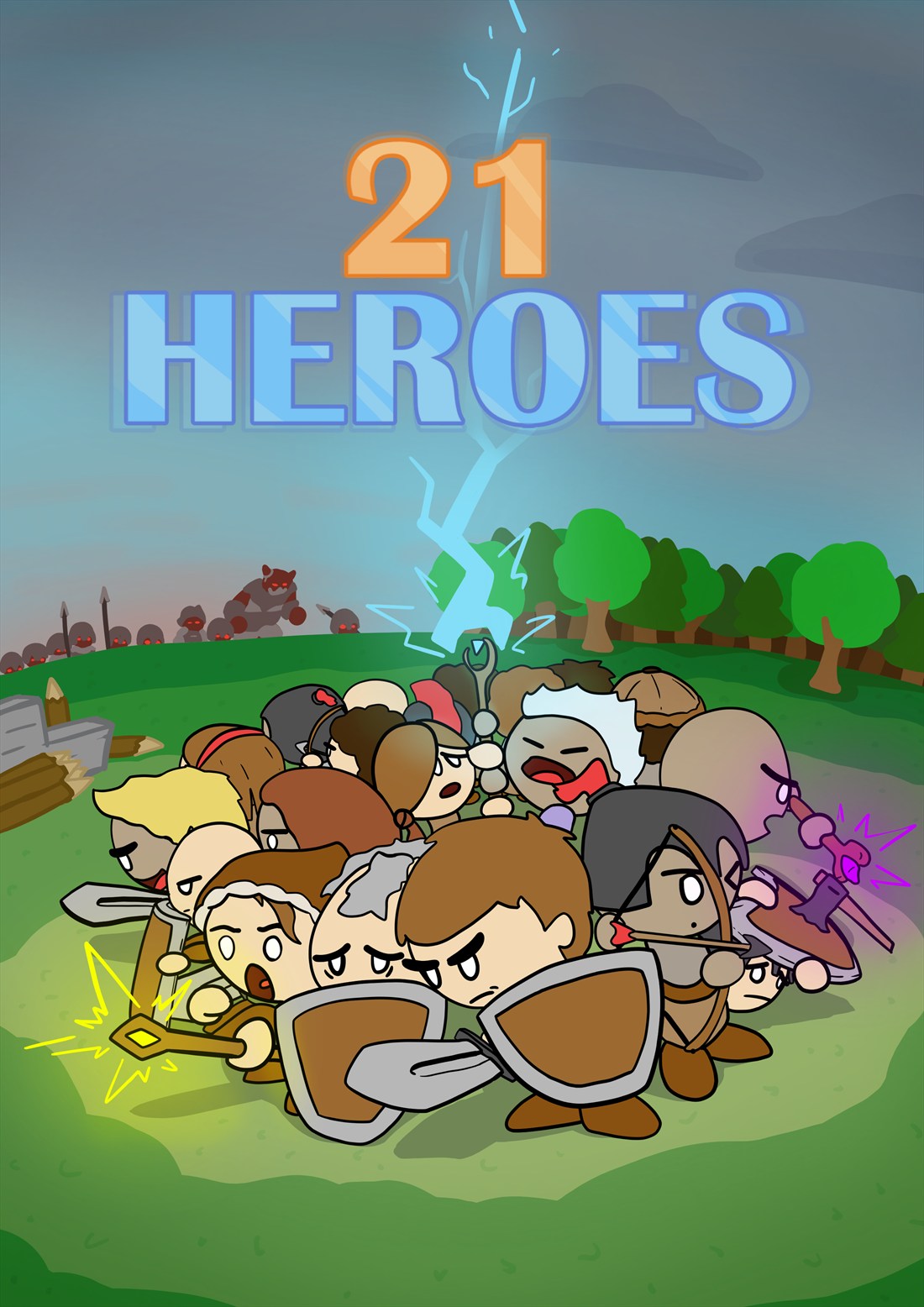 21 Heroes cover art — the heroes make their last stand.
